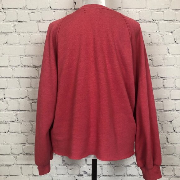 Xirena Pink Dutch Sweatshirt Size M Raw Hem Boxy Cropped - Picture 3 of 7